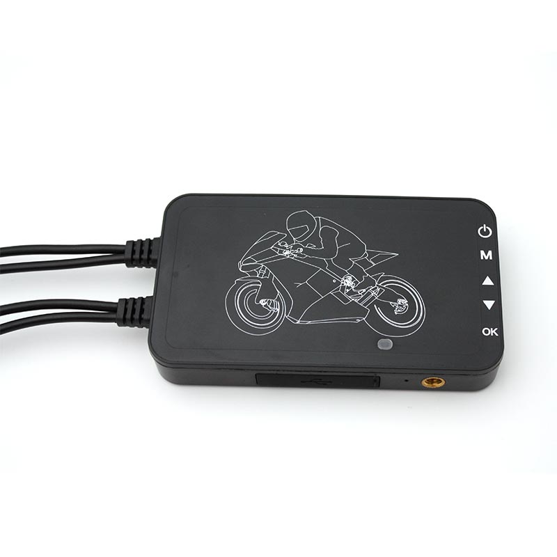 충돌 감지 잠금 듀얼 렌즈 오토바이 블랙박스
